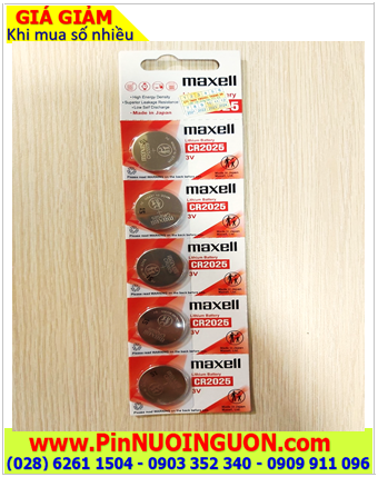 COMBO 1vỉ 5viên Pin CR2025 _Pin Maxell CR2025 lithium 3v _Cells in Japan _Giá chỉ 45.000đ/ Vỉ 5viên